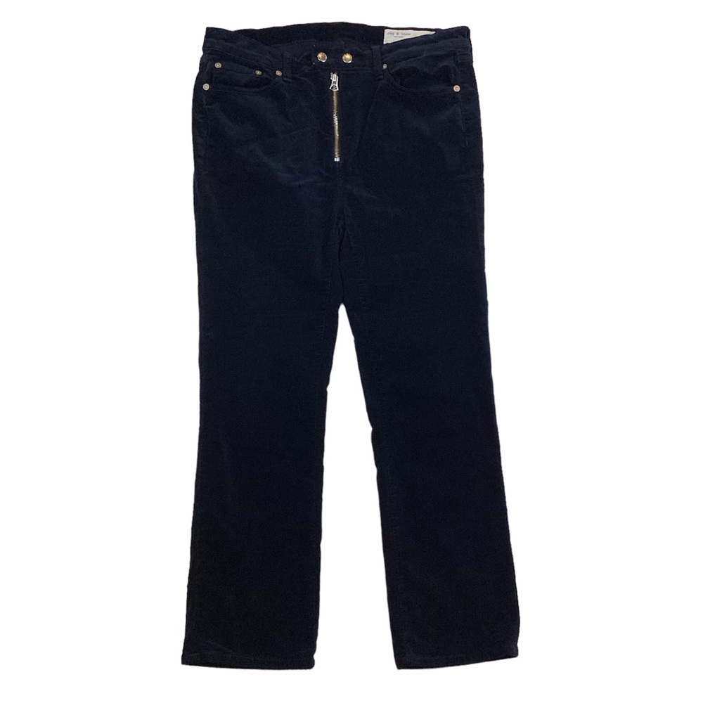 Rag & Bone High Rise Straight Leg Cropped Pant Brushed Corduroy